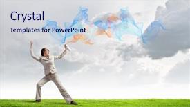  Presentation with spray paint - Audience pleasing presentation theme consisting of woman use paint spray backdrop and a lemonade colored foreground