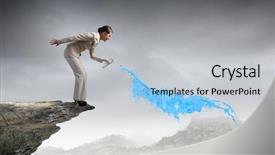  Presentation with spray paint - Theme featuring woman use paint spray background and a light blue colored foreground