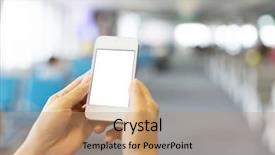  Presentation with airport - Cool new presentation with woman use smart phone backdrop and a coral colored foreground