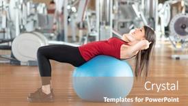  Presentation with gym ball - Theme featuring woman-using-a-ball background and a coral colored foreground