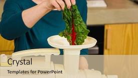  Presentation with detox - Presentation theme having woman using a centrifuge machine background and a lemonade colored foreground