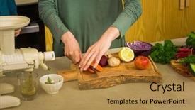  Presentation with detox - Slides enhanced with woman using a centrifuge machine background and a gold colored foreground