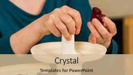  Presentation with machine - Colorful slides enhanced with woman using a centrifuge machine backdrop and a soft green colored foreground