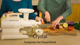  Presentation with machine - Slides featuring woman using a centrifuge machine background and a yellow colored foreground