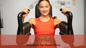  Presentation with press - Presentation having woman-using-a-chest-press background and a red colored foreground