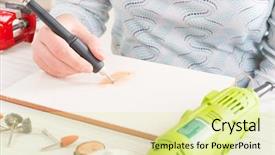  Presentation with speed - Cool new slides with high speed rotary multi tool backdrop and a blonde colored foreground