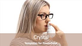  Presentation with nasal - Presentation design enhanced with nasal - young woman using a nose background and a coral colored foreground