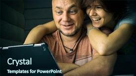  Presentation with old days - Presentation theme consisting of good old days - man and a young woman background and a wine colored foreground