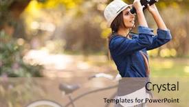  Presentation with lactation young woman breastfeeding - Cool new presentation with woman using binoculars bird watching backdrop and a coral colored foreground