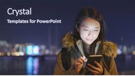  Presentation with city night - Colorful theme enhanced with woman using cellphone in city backdrop and a wine colored foreground