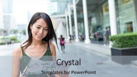  Presentation with city map - Amazing slide set having woman using city map backdrop and a  colored foreground