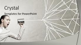  Presentation with deaf - Slide deck enhanced with woman using deaf phone mixed media background and a light gray colored foreground