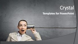  Presentation with deaf - Audience pleasing slides consisting of woman using deaf phone mixed backdrop and a gray colored foreground