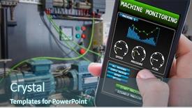  Presentation with phone - Audience pleasing PPT layouts consisting of woman using her mobile phone backdrop and a ocean colored foreground