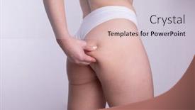  Presentation with body fat - Slide set having woman-using-pinch-test background and a light gray colored foreground