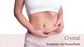  Presentation with body fat - Slide deck with woman-using-pinch-test background and a coral colored foreground