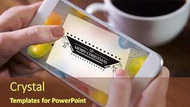  Presentation with learning - Presentation with woman-using-smartphone-against-e background and a tawny brown colored foreground