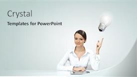  Presentation with tablet - Cool new presentation with woman-using-tablet-pc-mixed backdrop and a light gray colored foreground