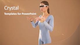  Presentation with wedding video invitation - Colorful slide set enhanced with woman using virtual video glasses backdrop and a coral colored foreground