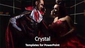  Presentation with man woman - Colorful PPT layouts enhanced with woman vampires dressed in medieval backdrop and a black colored foreground