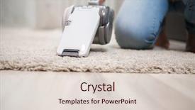  Presentation with cordless - Slide deck consisting of woman vawc - closeup white cordless handheld vacuum background and a lemonade colored foreground