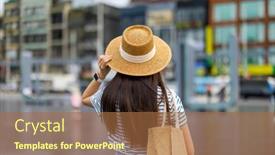  Presentation with taiwan - PPT layouts consisting of woman-visit-keelung-city background and a red colored foreground