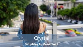  Presentation with taipei - PPT theme enhanced with woman-visit-the-city background and a ocean colored foreground