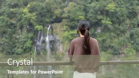  Presentation with taiwan - Slide deck having woman-visit-wulai-waterfalll background and a gray colored foreground