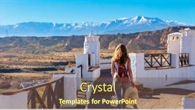 Presentation with granada - PPT theme consisting of woman-visiting-andalusia-granada-guadix background and a tawny brown colored foreground
