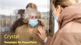  Presentation with isolation - Amazing presentation design having woman-visiting-her-grandmother backdrop and a tawny brown colored foreground