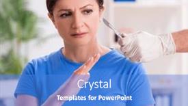  Presentation with surgery - PPT theme enhanced with woman-visiting-male-doctor background and a teal colored foreground