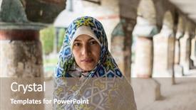  Presentation with woman muslim - Amazing PPT layouts having woman visiting old historical city backdrop and a  colored foreground