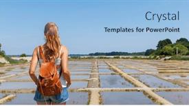  Presentation with marsh - PPT layouts enhanced with woman-visiting-salt-marsh background and a light blue colored foreground