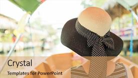  Presentation with market insights - Beautiful PPT theme featuring woman visiting the floating market backdrop and a yellow colored foreground