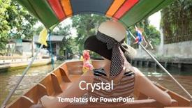  Presentation with floating - Slides with woman visiting the floating market background and a tawny brown colored foreground