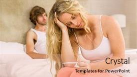  Presentation with pregnancy - Slide set with woman waiting the pregnancy test background and a  colored foreground