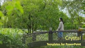  Presentation with walk - Presentation consisting of woman-walk-along-the-garden background and a tawny brown colored foreground