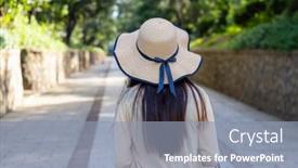  Presentation with walk - Slide deck enhanced with woman-walk-in-the-garden background and a  colored foreground