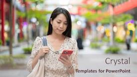  Presentation with walk - Presentation enhanced with woman-walk-in-the-street background and a  colored foreground