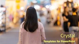  Presentation with taipei - Slide set with woman-walk-into-the-street background and a violet colored foreground