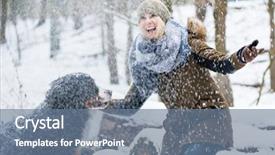  Presentation with walking together - Slide set enhanced with woman walking her dog background and a  colored foreground