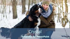  Presentation with walking together - Cool new slide set with woman-walking-her-dog backdrop and a ocean colored foreground