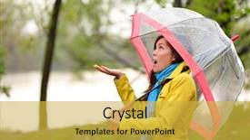  Presentation with girl model - Amazing presentation having woman walking in the rain backdrop and a yellow colored foreground