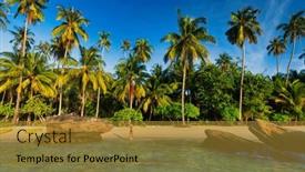 Presentation with tropical - PPT layouts with woman-walking-on-a-pure background and a gold colored foreground