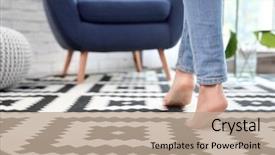  Presentation with carpet - Slide deck consisting of woman walking on carpet background and a coral colored foreground