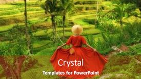  Presentation with rice - Cool new slides with woman-walking-on-tegalalang-rice backdrop and a crimson colored foreground