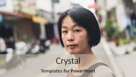  Presentation with asia street food - Cool new PPT theme with woman walking on the street backdrop and a soft green colored foreground