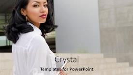  Presentation with sad woman walking - Beautiful PPT layouts featuring woman-walking-to-college backdrop and a soft green colored foreground