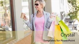 Presentation with sad woman walking - Cool new presentation with woman walking with her shopping backdrop and a yellow colored foreground