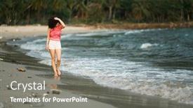  Presentation with polluted - Colorful presentation theme enhanced with woman-walks-along-a-polluted backdrop and a gray colored foreground